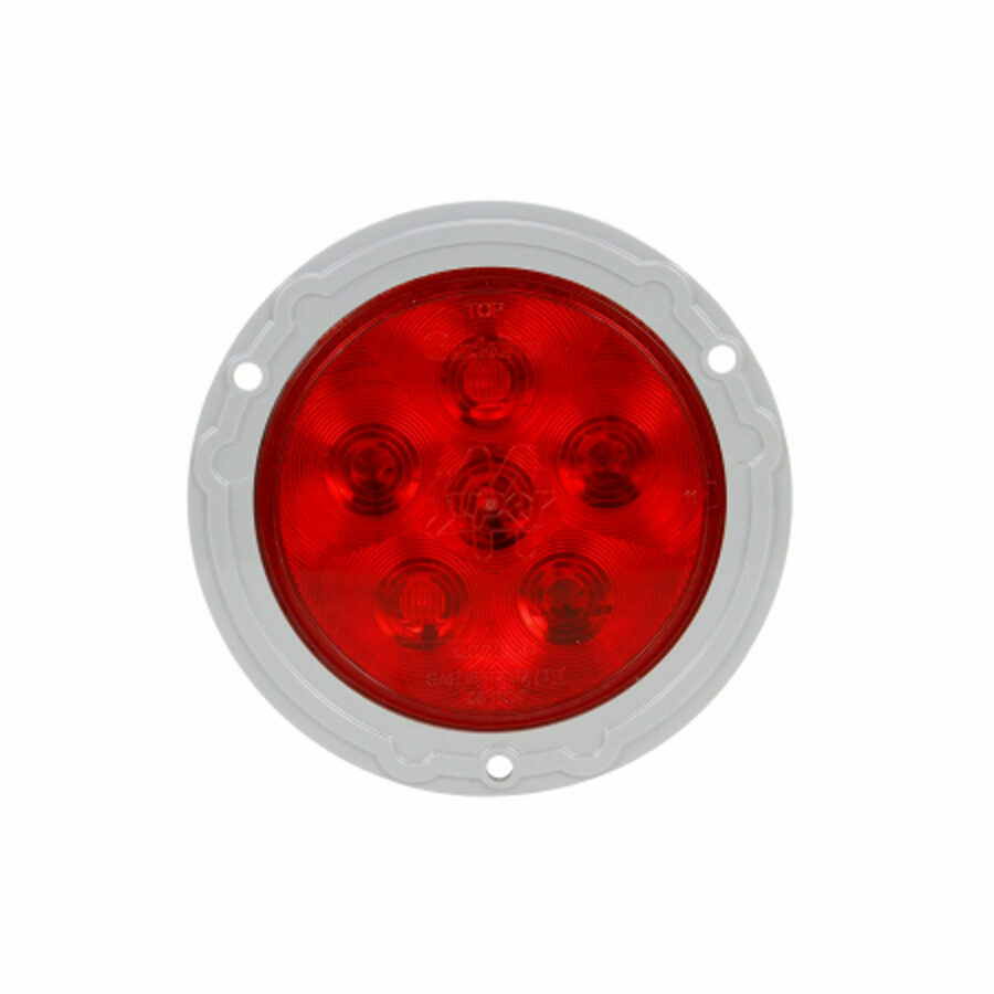 RED LED LAMP, MODEL 44, 6 DIODE, STOP/TURN/TAIL, GRAY FLANGE MOUNT