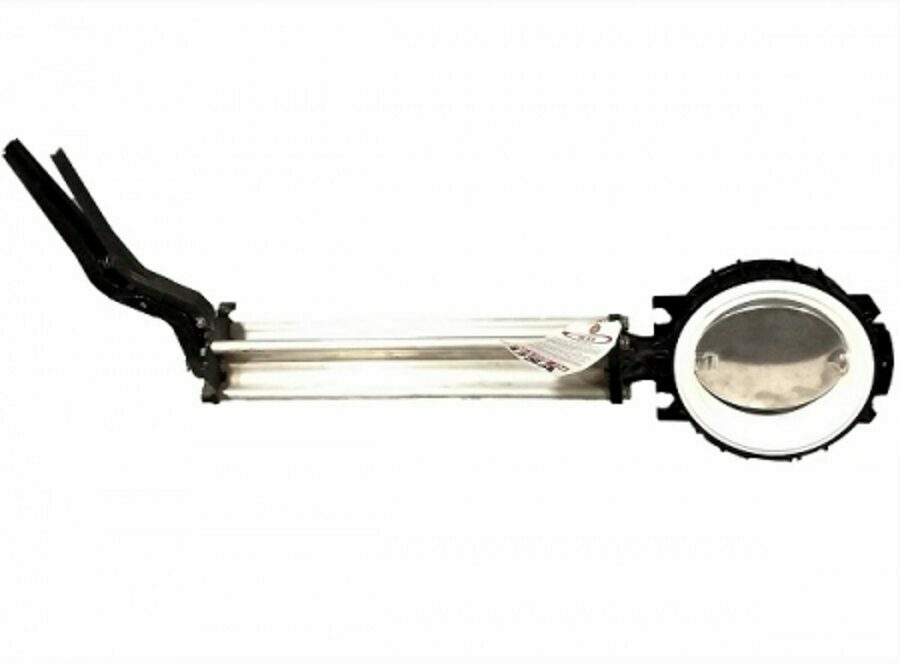 BUTTERFLY VALVE 6", BLACKMAXX, ALLO DISC, WHITE SEAL, 18" EXT. HD ALUMINUM HANDLE