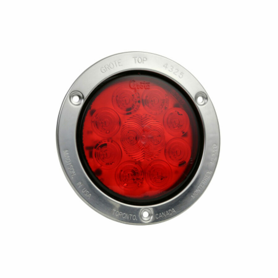 LAMP, LED 4" RED STT SS FLANGE