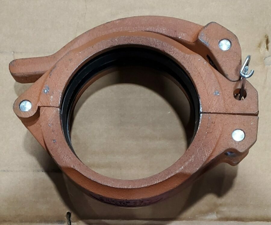 PORTER METAL CO. VICTAULIC CLAMP 5", GRV/GRV, CAM HANDLE, IRON BODY, BUNA GASKET (24073164)